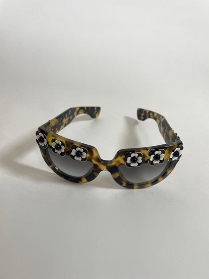 S/S 2013 Tortoise Shell Grey Poeme Flower Sunglasses | Sz 50.21.140