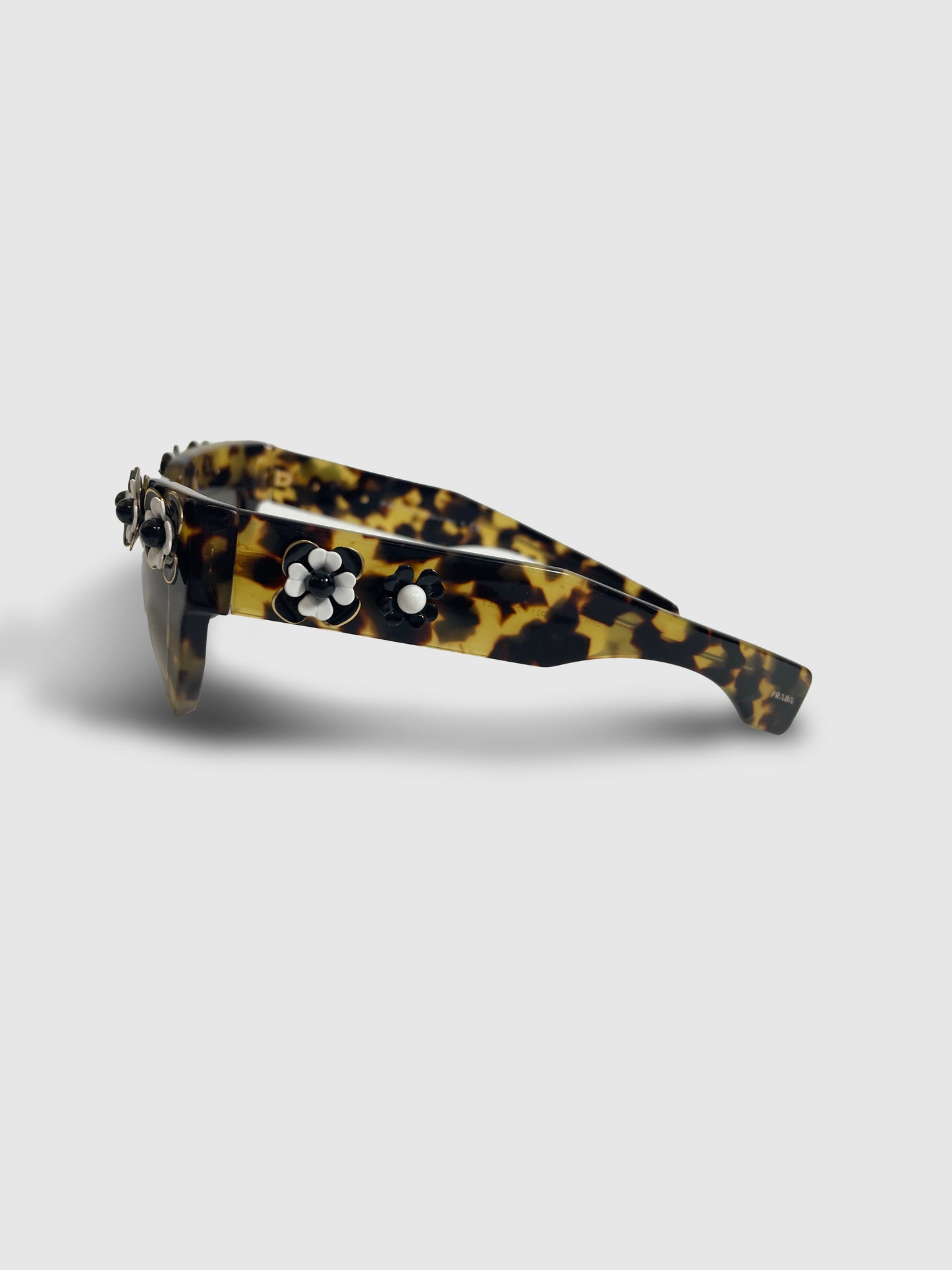 S/S 2013 Tortoise Shell Grey Poeme Flower Sunglasses | Sz 50.21.140