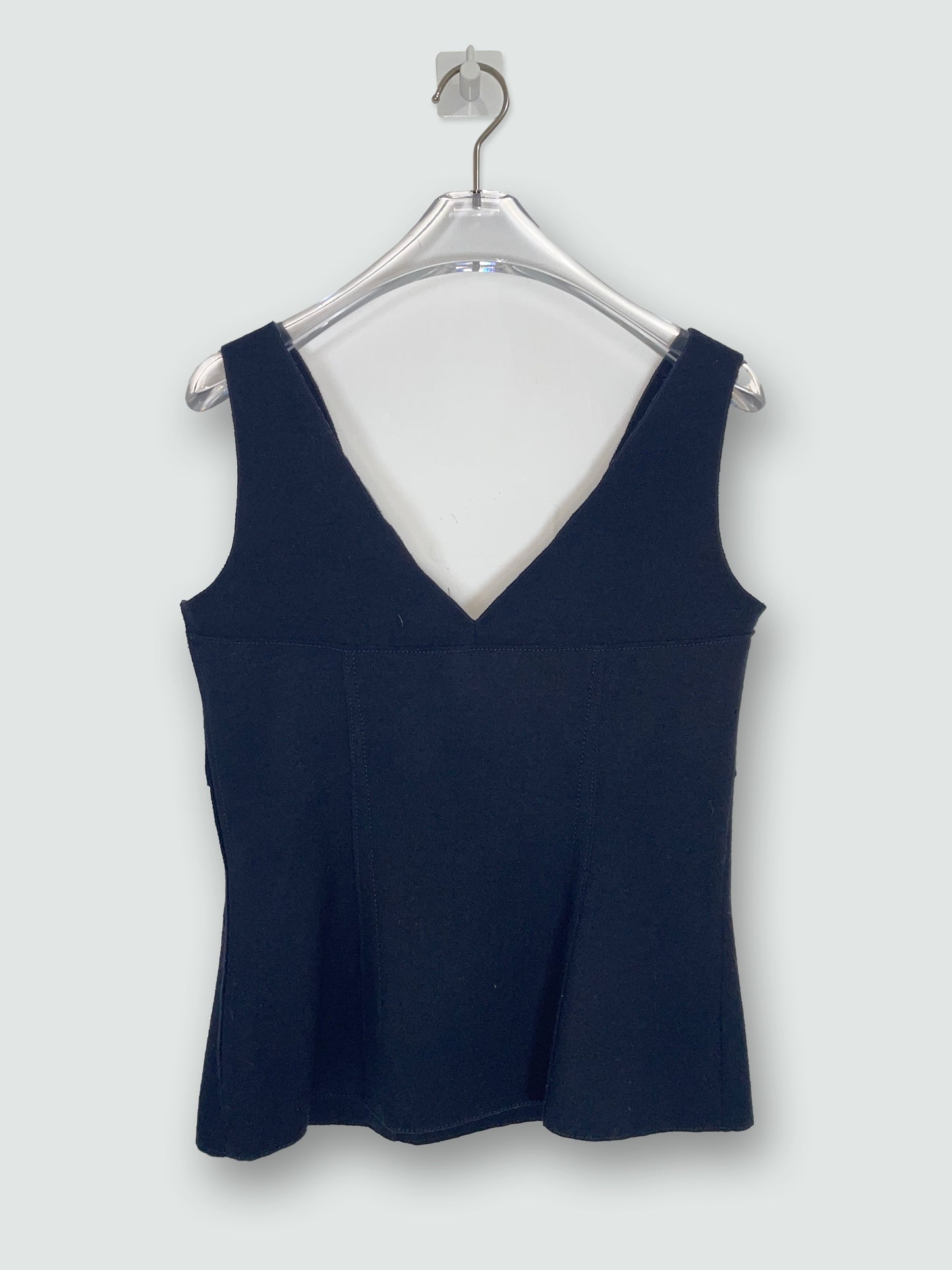 V Neck 100% Wool Black Top | Size IT42
