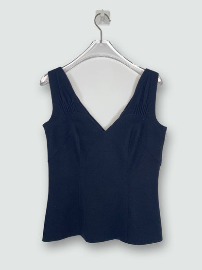 V Neck 100% Wool Black Top | Size IT42