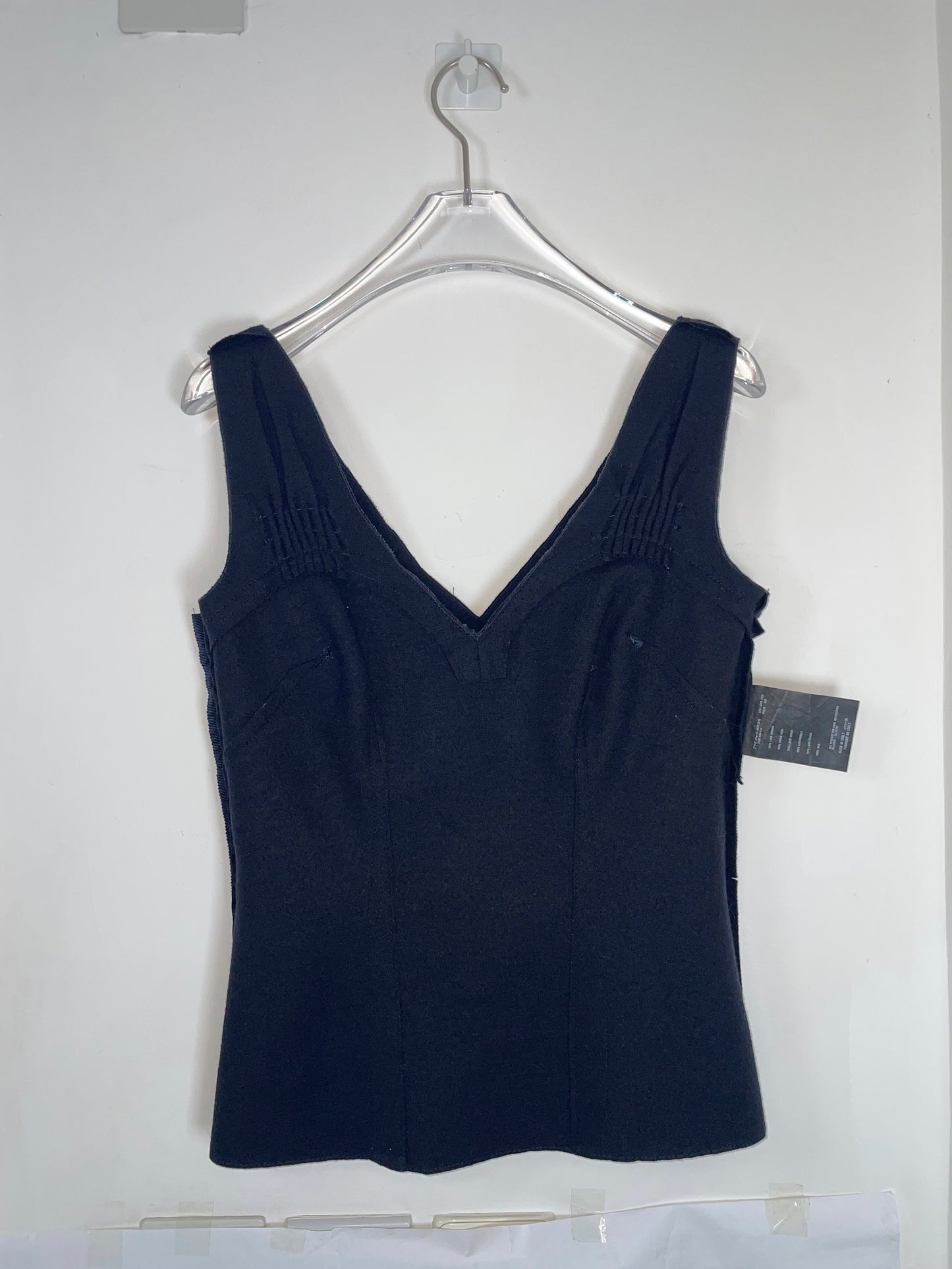 V Neck 100% Wool Black Top | Size IT42