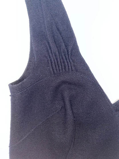 V Neck 100% Wool Black Top | Size IT42