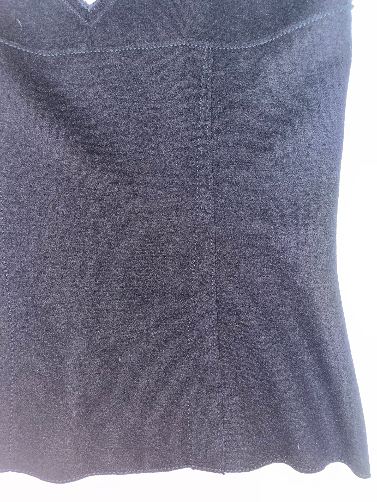 V Neck 100% Wool Black Top | Size IT42