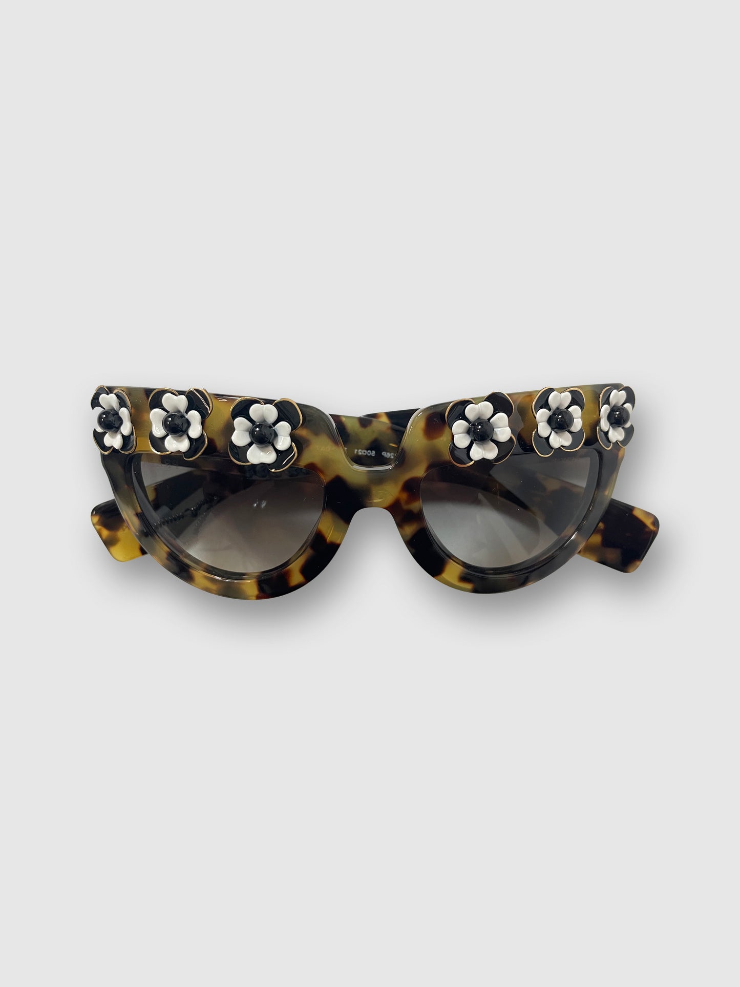 S/S 2013 Tortoise Shell Grey Poeme Flower Sunglasses | Sz 50.21.140