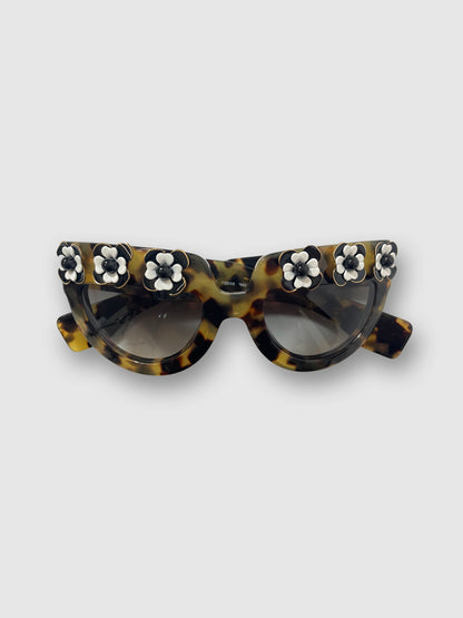 S/S 2013 Tortoise Shell Grey Poeme Flower Sunglasses | Sz 50.21.140
