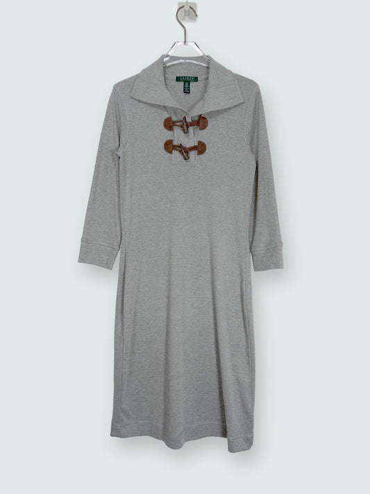 Toggles Button Taupe Knit Heather Grey Dress | Sz Small