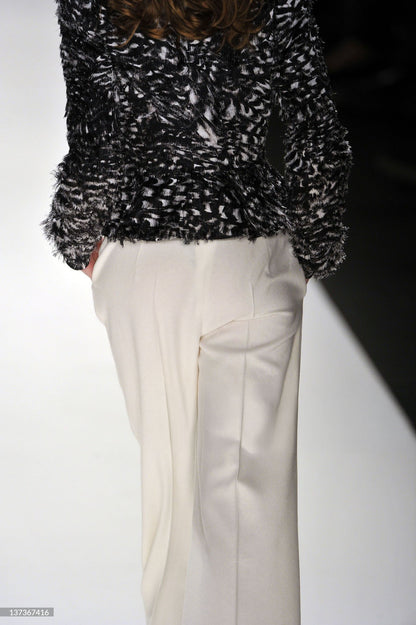 *RUNWAY* 2012 Fall Winter Feather Print Silk Jacket | DE 36 ~ Small