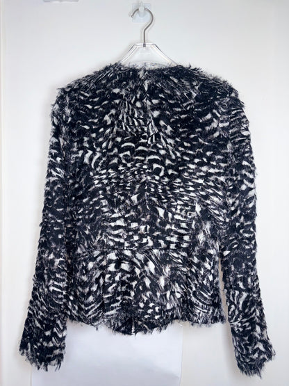 *RUNWAY* 2012 Fall Winter Feather Print Silk Jacket | DE 36 ~ Small