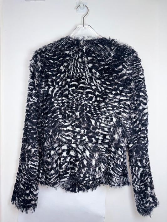 *RUNWAY* 2012 Fall Winter Feather Print Silk Jacket | DE 36 ~ Small
