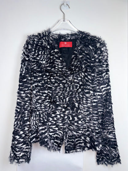*RUNWAY* 2012 Fall Winter Feather Print Silk Jacket | DE 36 ~ Small