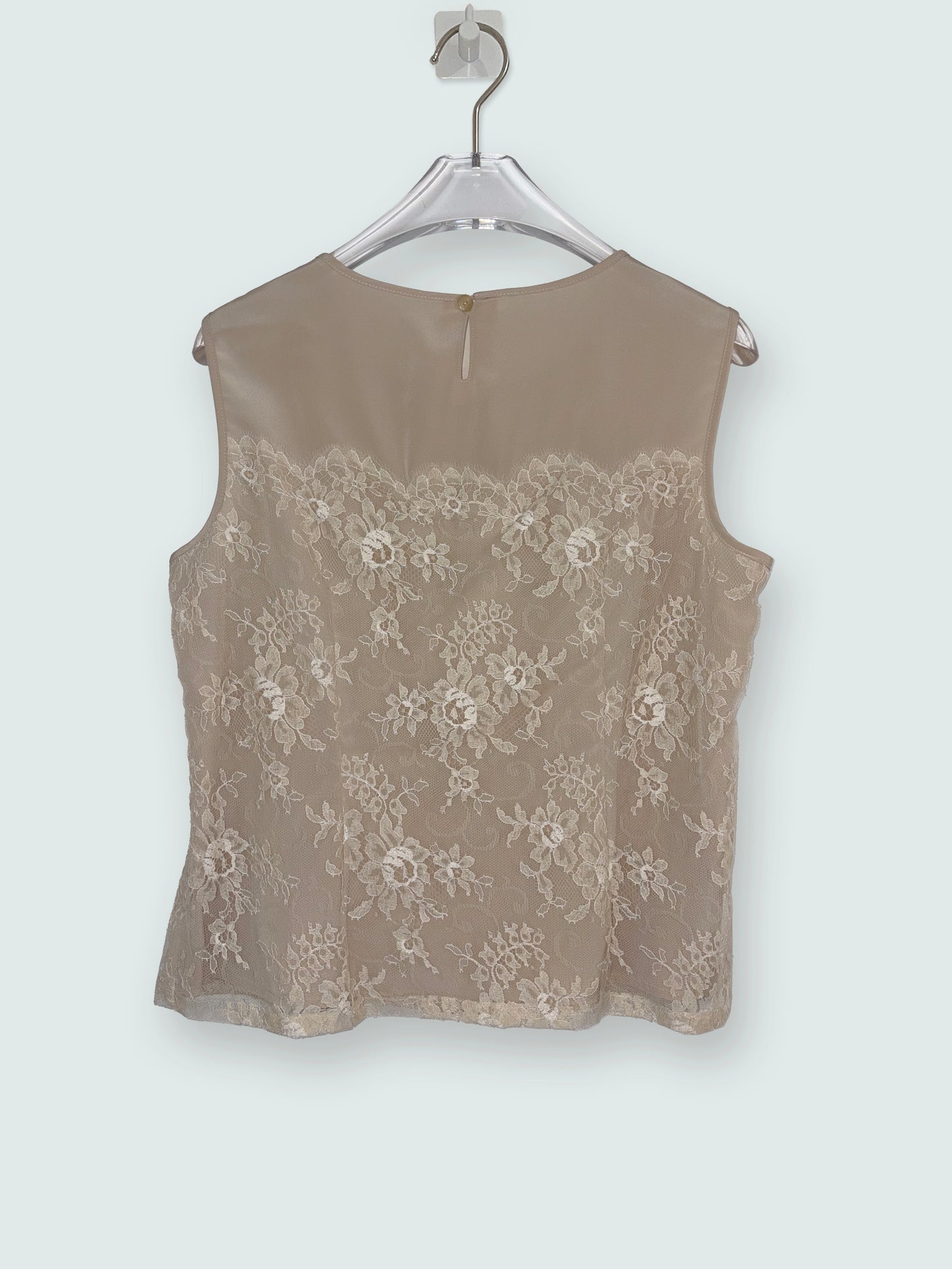 Beige Lace Set Jacket & Sleeveless Top | Sz 9 ~ Small