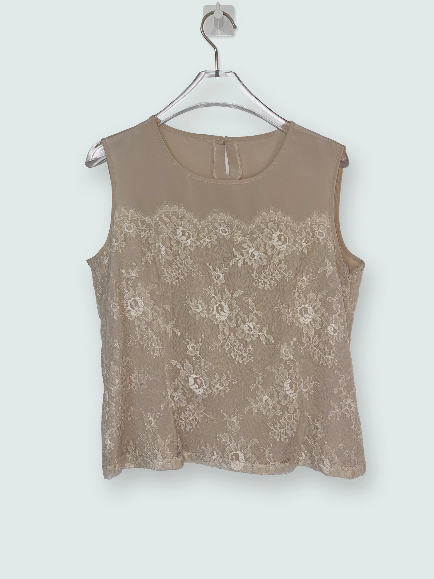 Beige Lace Set Jacket & Sleeveless Top | Sz 9 ~ Small