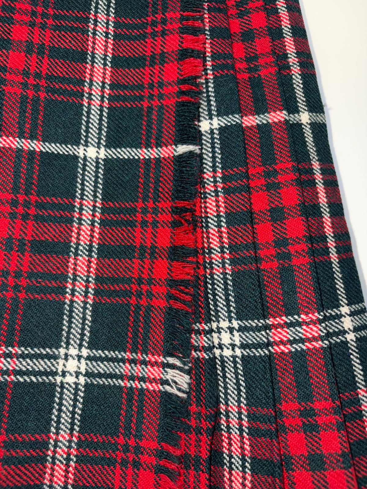 100% Pure Wool Vintage Tartan Red Green Kilt | Sz XXS