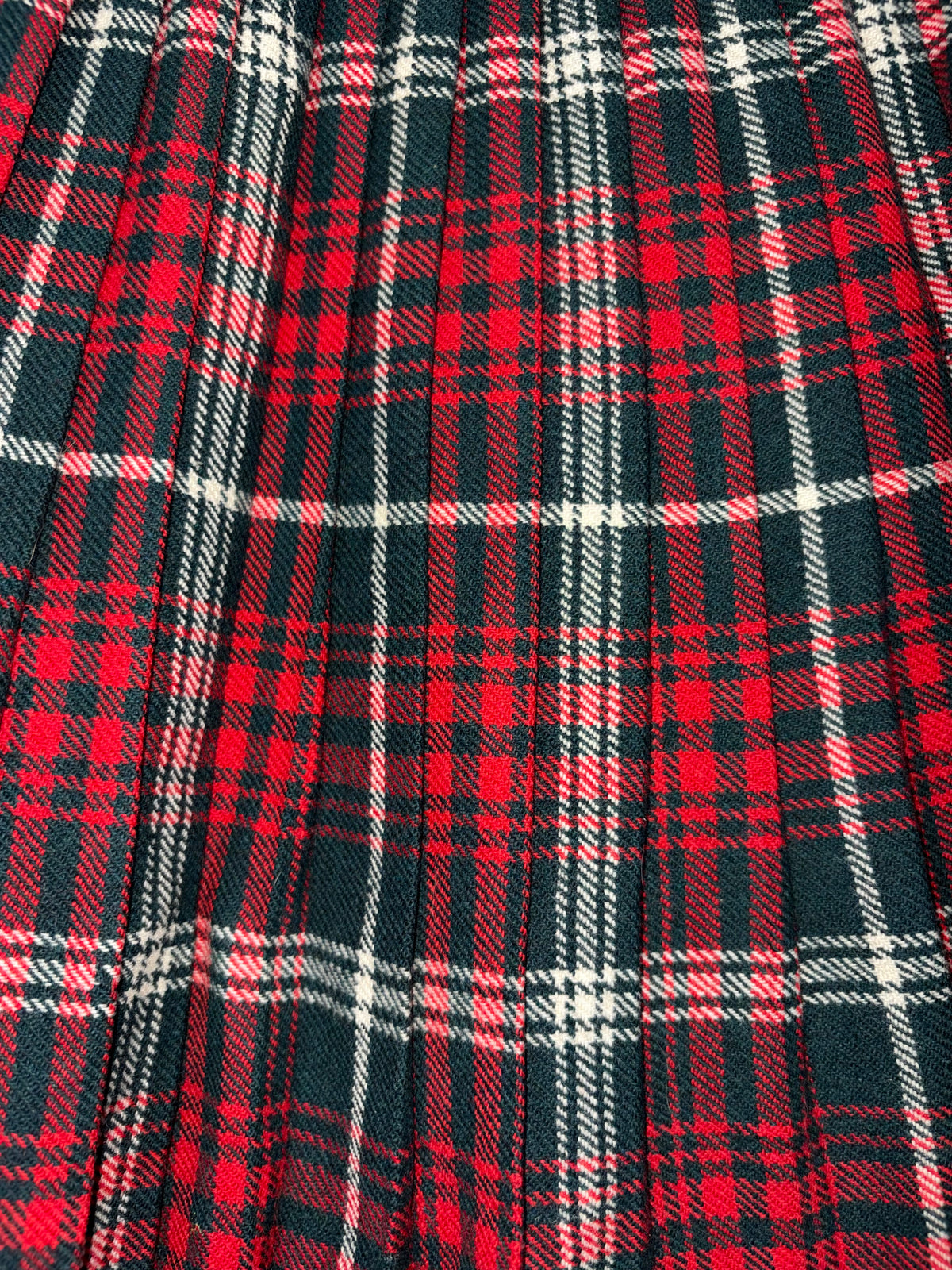100% Pure Wool Vintage Tartan Red Green Kilt | Sz XXS