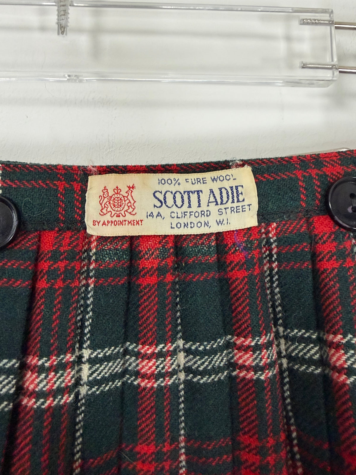 100% Pure Wool Vintage Tartan Red Green Kilt | Sz XXS