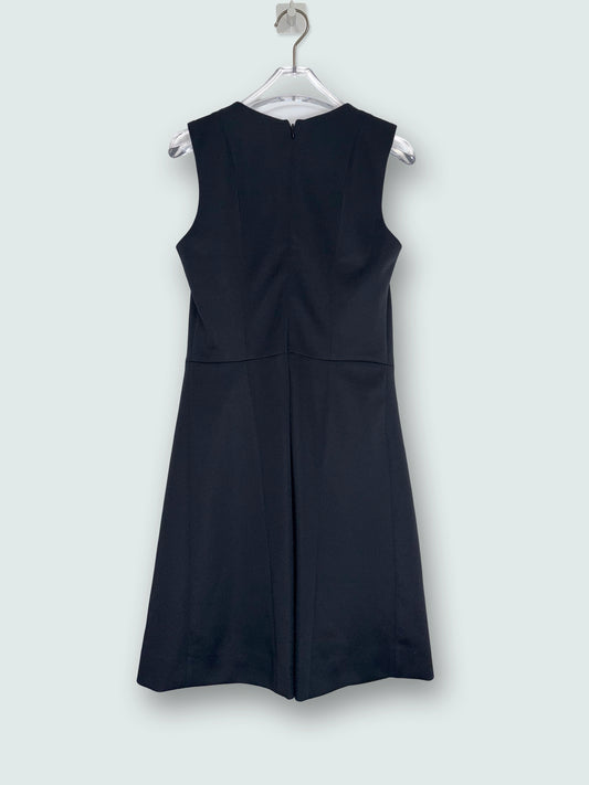 Black Sleeveless Crew Neck A-Line Dress |Sz FR 36~ Small