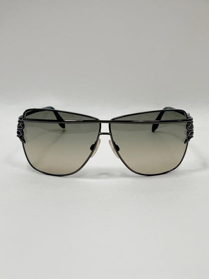 Snake Oversize Metal Frame Brown Gradient Sunglasses