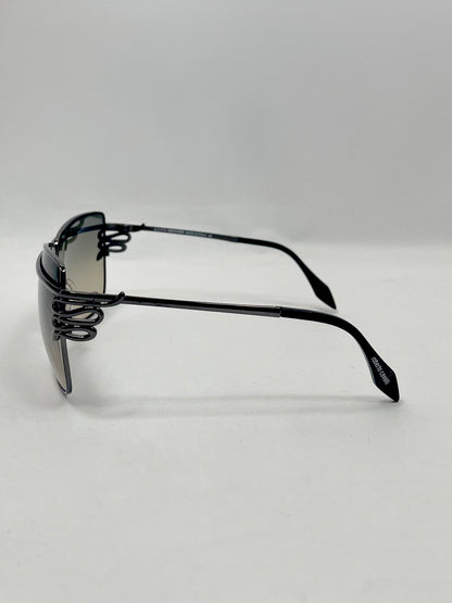 Snake Oversize Metal Frame Brown Gradient Sunglasses