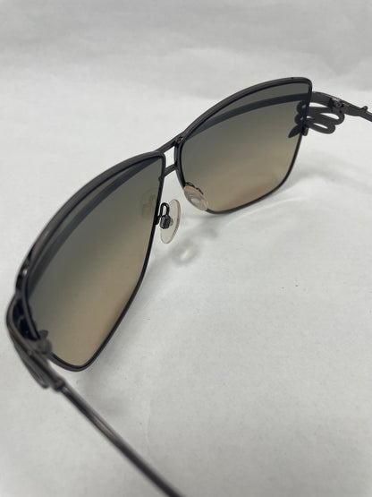Snake Oversize Metal Frame Brown Gradient Sunglasses