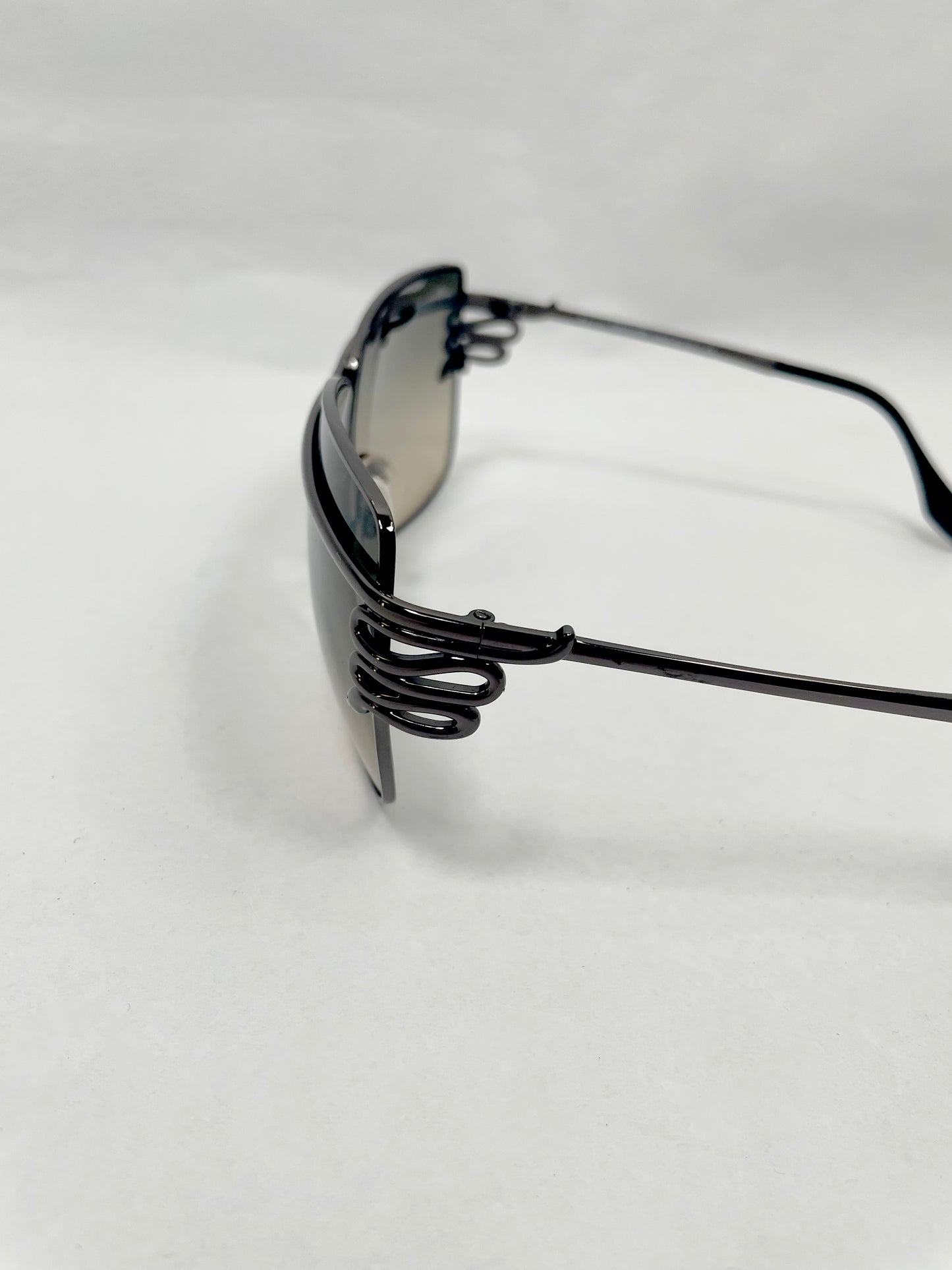 Snake Oversize Metal Frame Brown Gradient Sunglasses