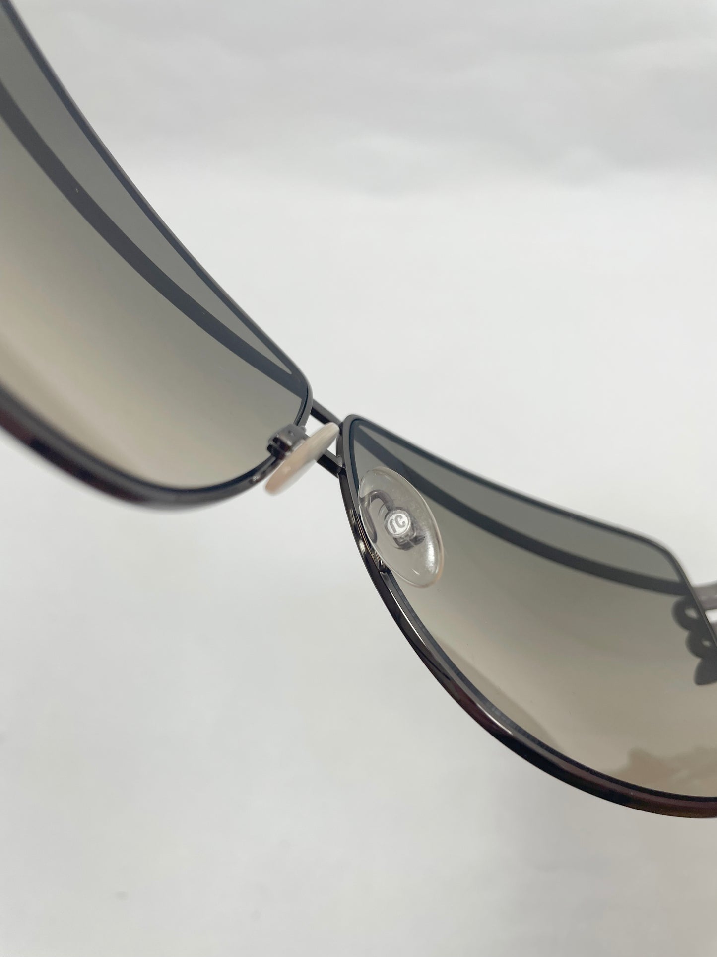 Snake Oversize Metal Frame Brown Gradient Sunglasses