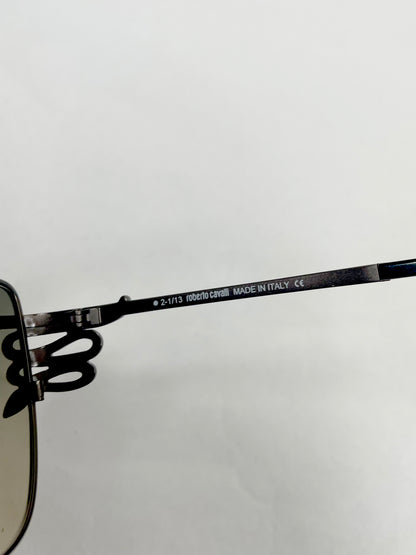 Snake Oversize Metal Frame Brown Gradient Sunglasses