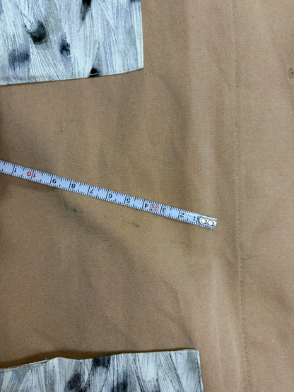 Beige Cotton Coat w/ Detachable Hood & Pattern Pockets | Sz Small