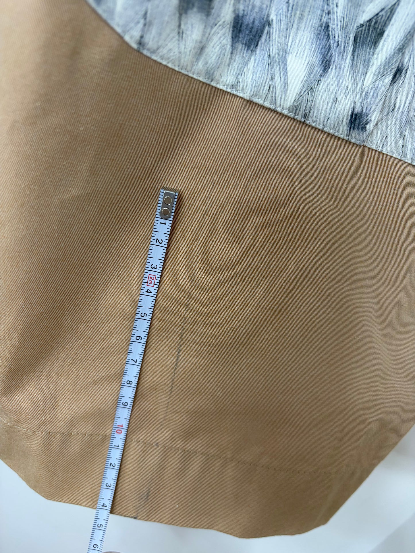 Beige Cotton Coat w/ Detachable Hood & Pattern Pockets | Sz Small