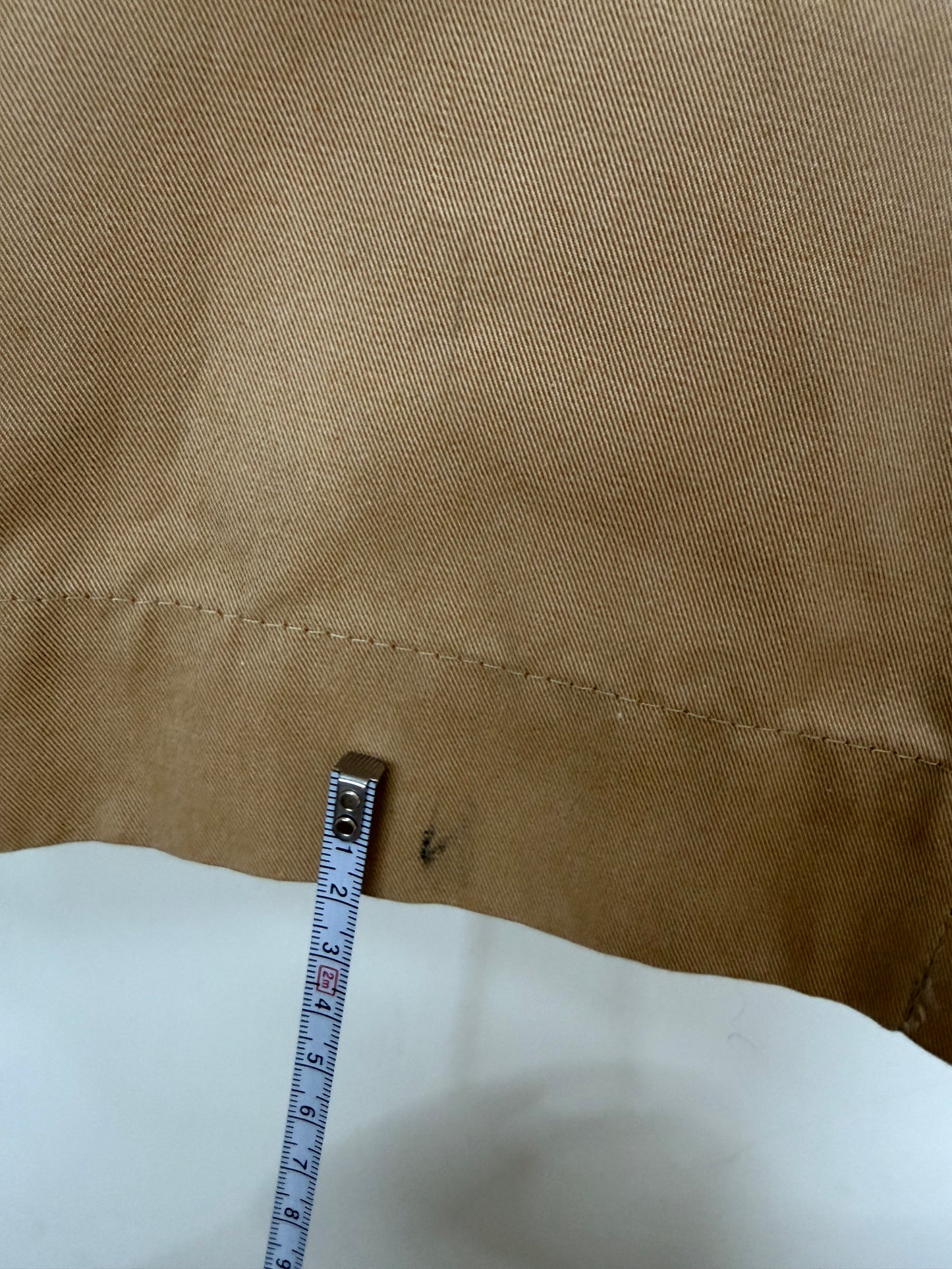 Beige Cotton Coat w/ Detachable Hood & Pattern Pockets | Sz Small
