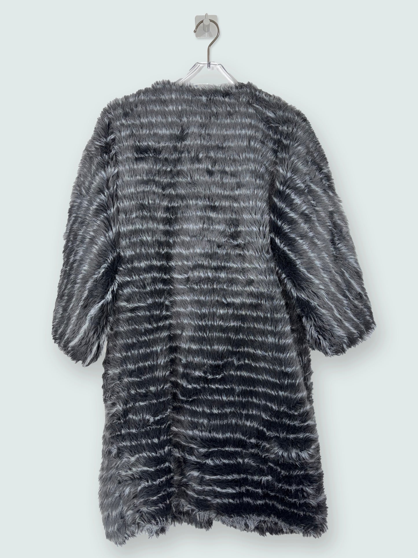 Faux Stripe Fur Coat | Sz Small