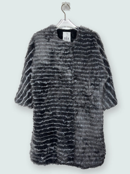 Faux Stripe Fur Coat | Sz Small