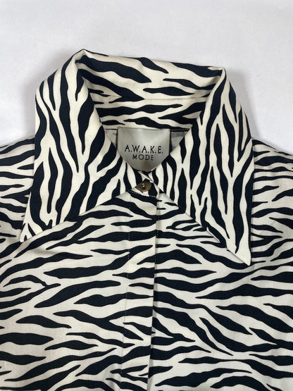 *RUNWAY* F/W 2020 Animal Zebra Print Shirt | FR36 UK8 US4 Small