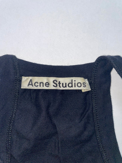 Black Cotton Tank Top | Size XXS