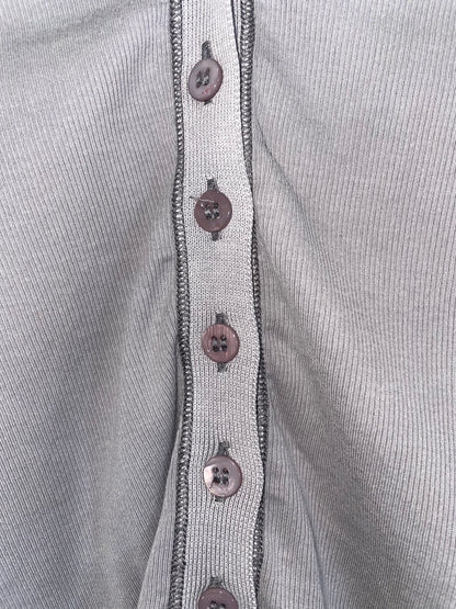 By Glenn Martens | Grey Long Sleeve Button Cropped Cardigan Top | XSmall