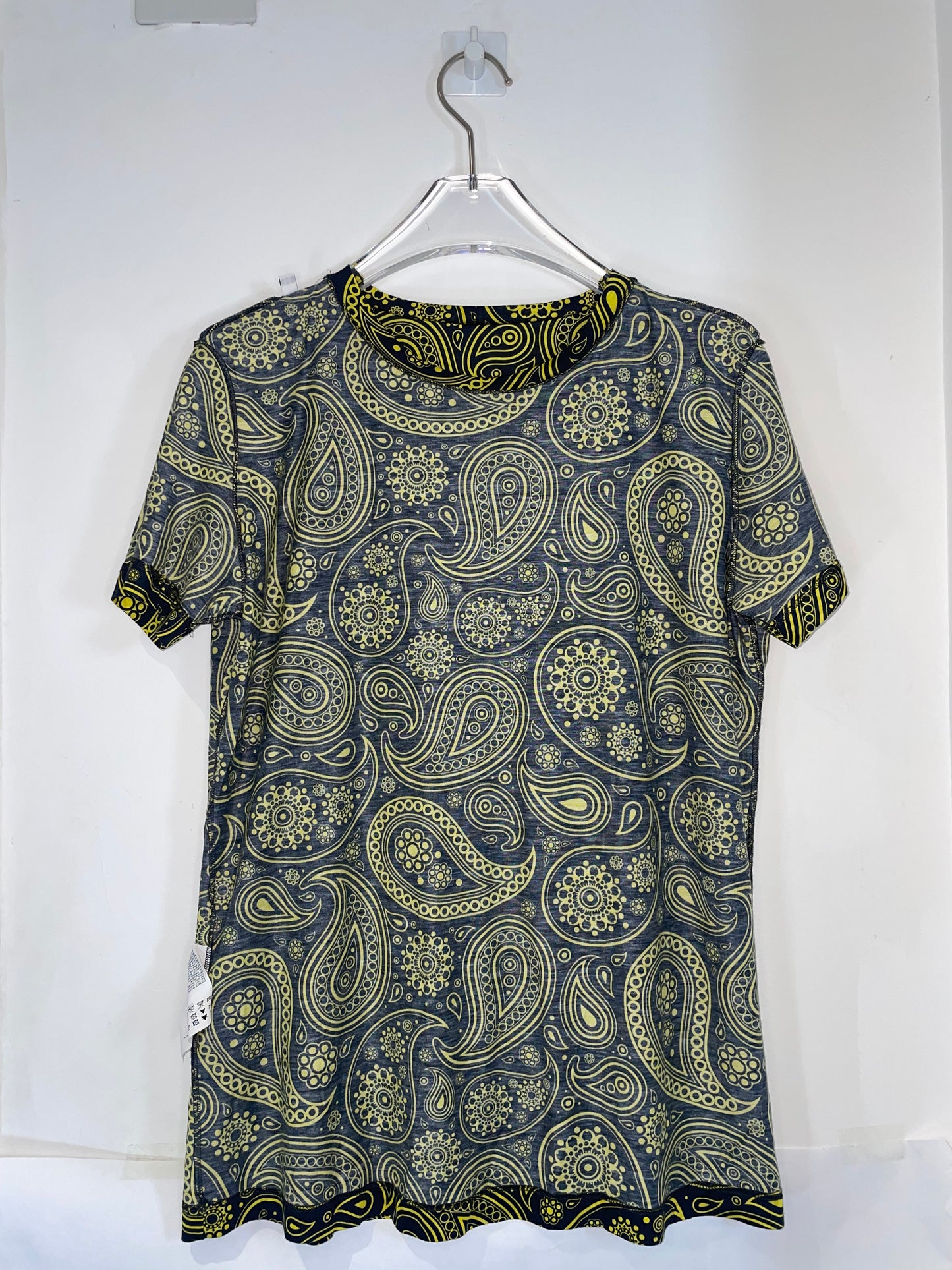 By Raf Simons | SS 2012 Black Yellow Paisley T shirt | Size Medium