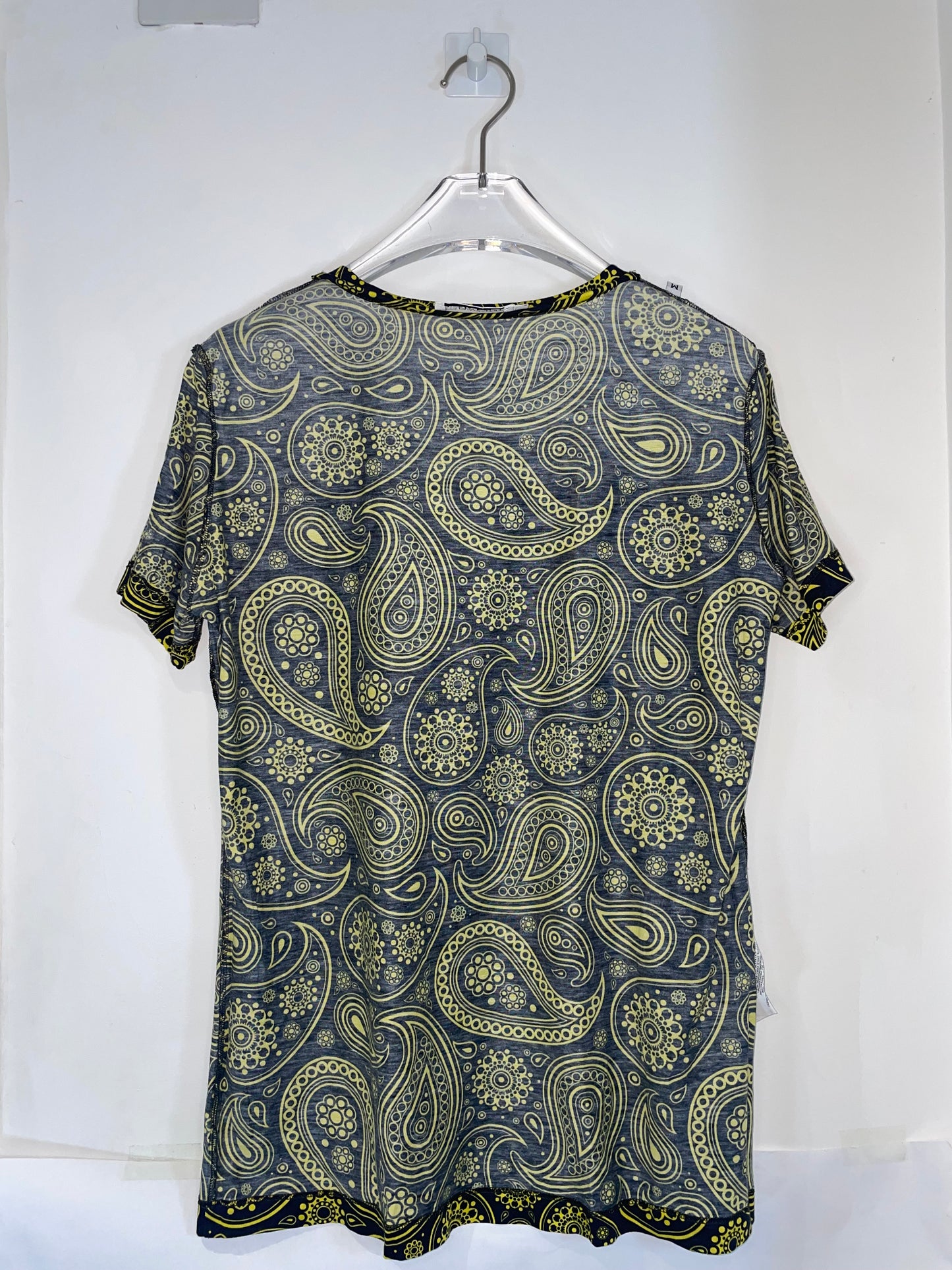 By Raf Simons | SS 2012 Black Yellow Paisley T shirt | Size Medium