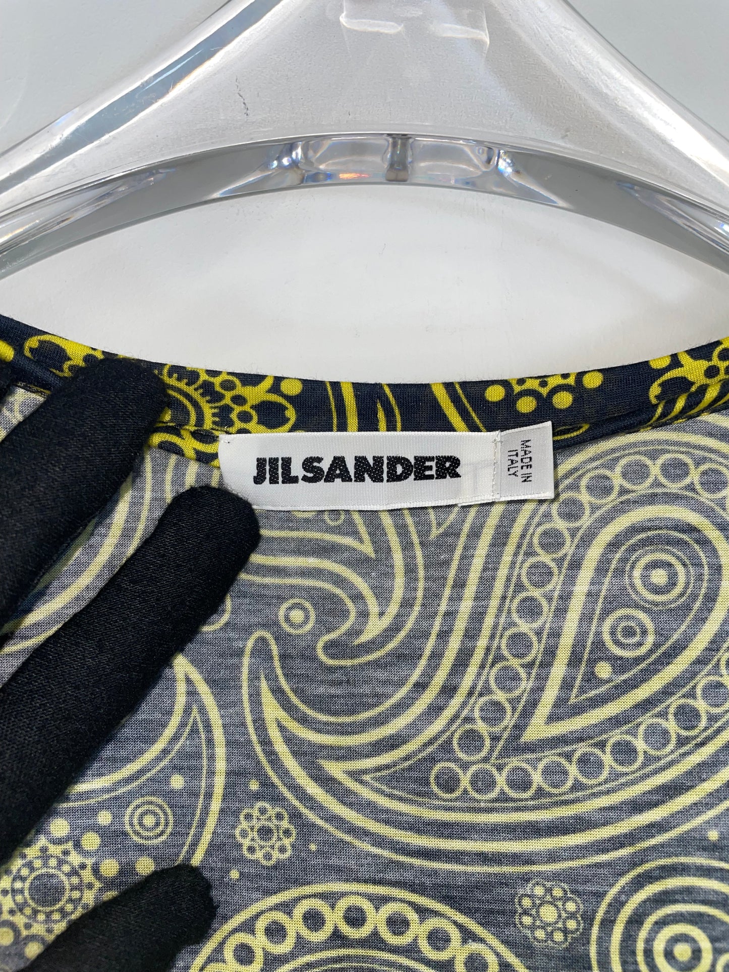 By Raf Simons | SS 2012 Black Yellow Paisley T shirt | Size Medium