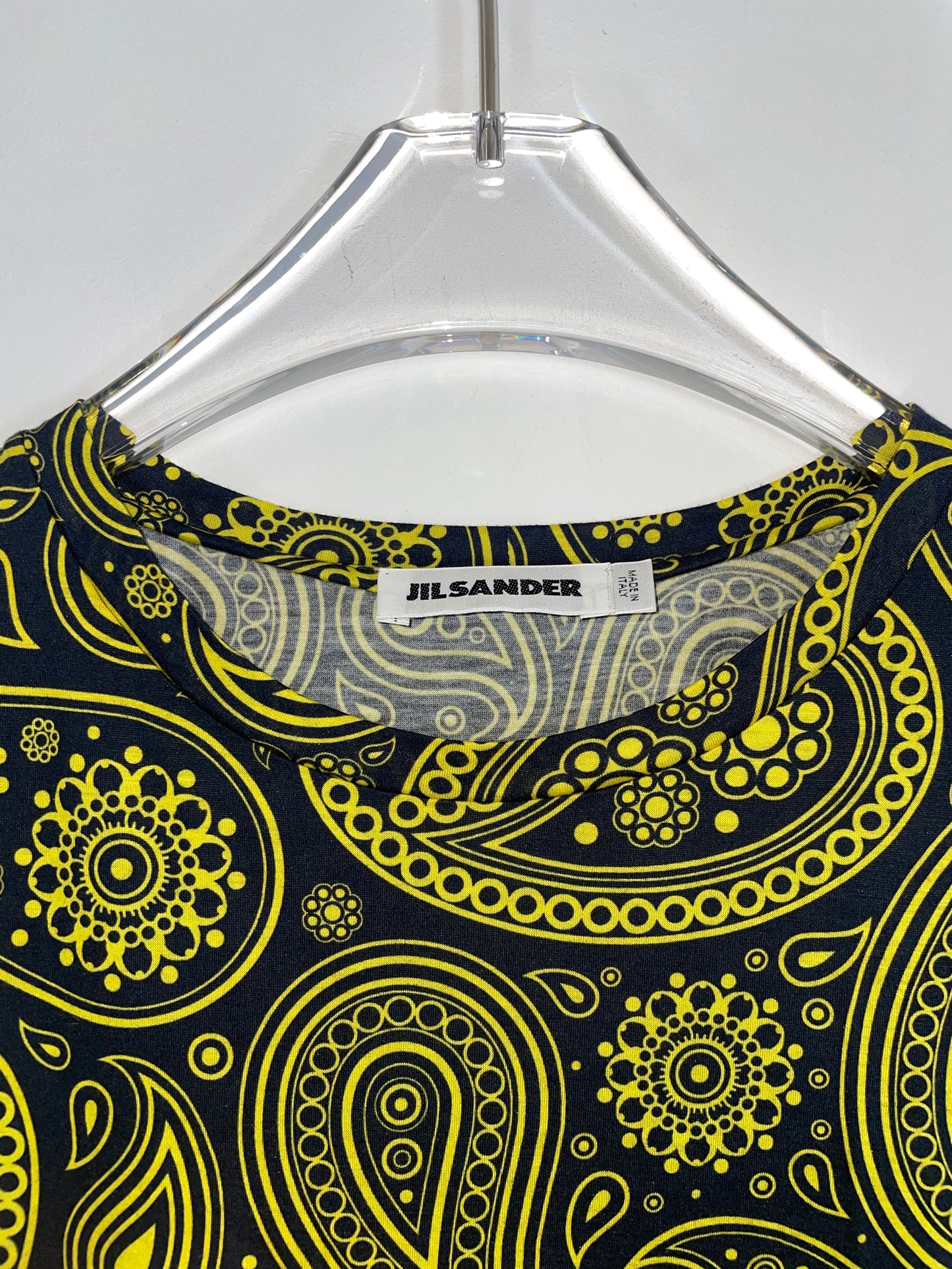 By Raf Simons | SS 2012 Black Yellow Paisley T shirt | Size Medium