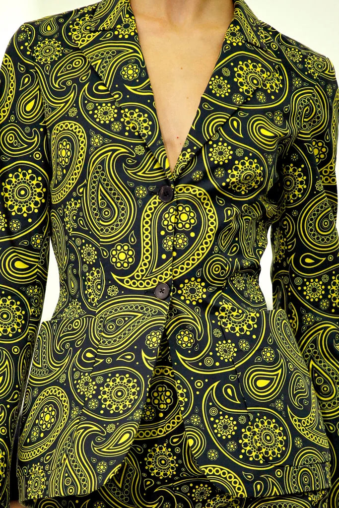 By Raf Simons | SS 2012 Black Yellow Paisley T shirt | Size Medium