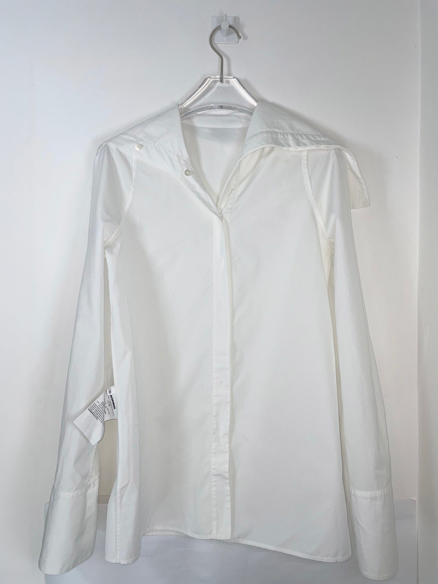 Pre-Fall 2018 Sailor Collar White Cotton Poplin Shirt | Size 32 ~ Small