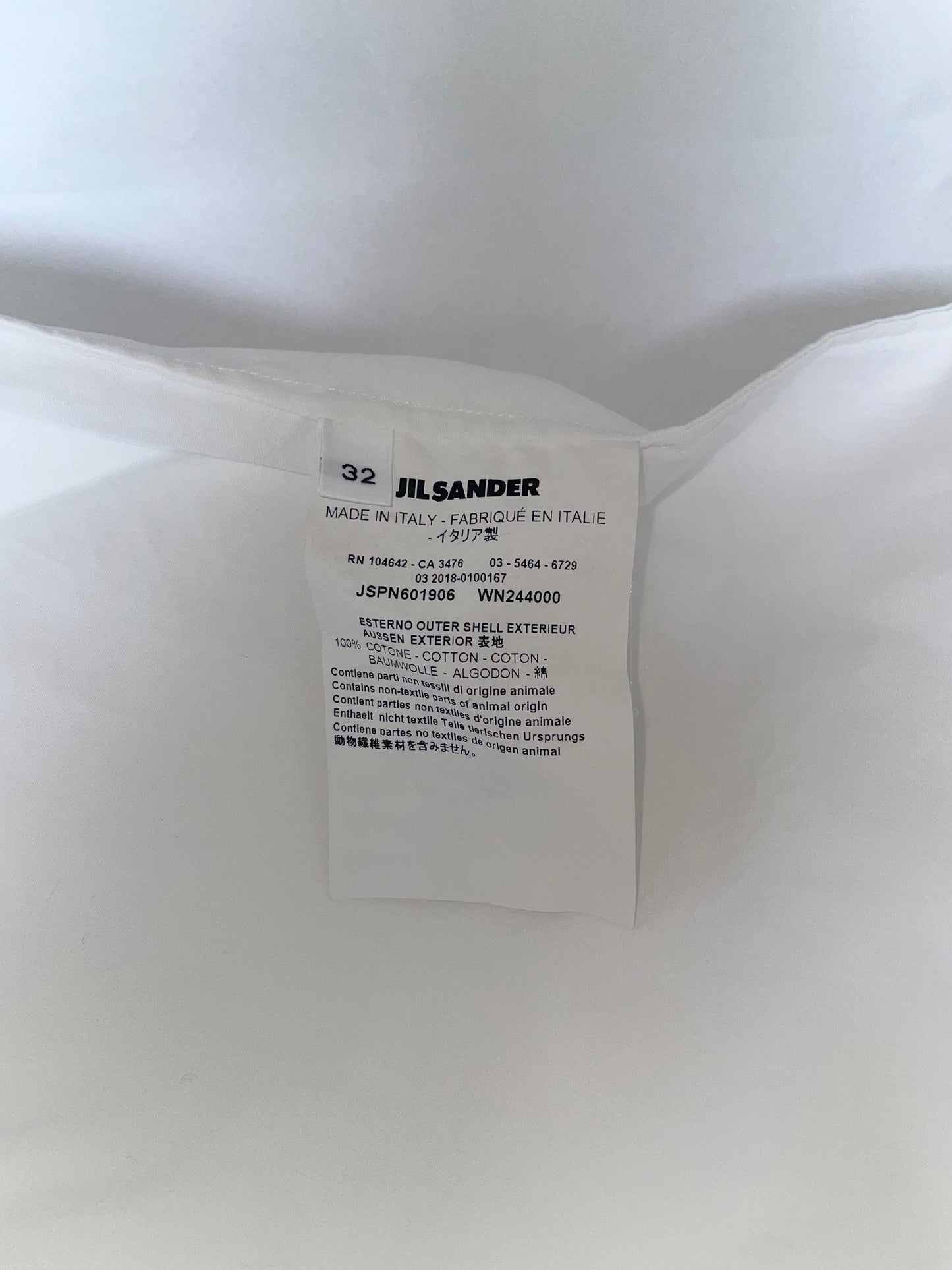 Pre-Fall 2018 Sailor Collar White Cotton Poplin Shirt | Size 32 ~ Small