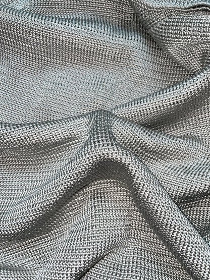 *RUNWAY* S/S 2008 Grey Short Sleeve Knit Blue Panel Top | IT38 UK6 US2 XS-S