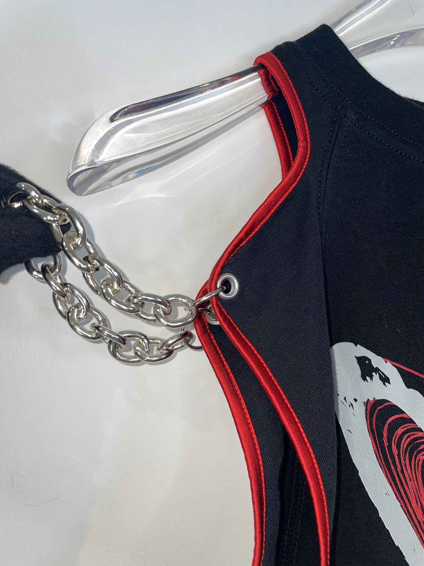Black Punk Chaos Silver Chain Top | Size XSmall
