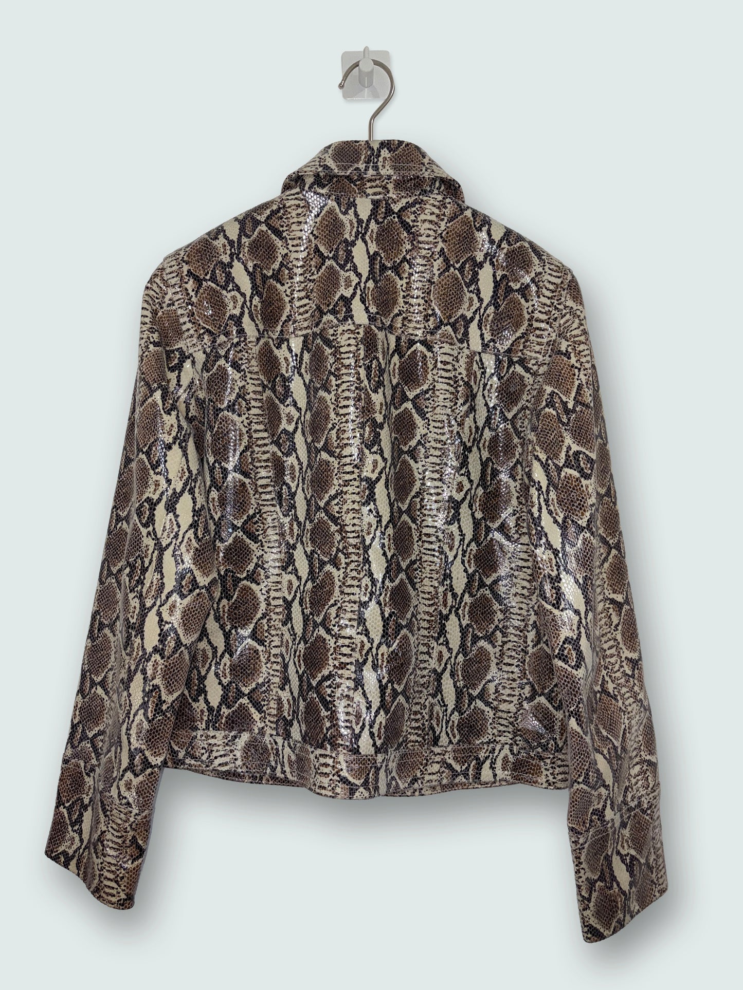 Snake Print Leather Jacket | Sz Small