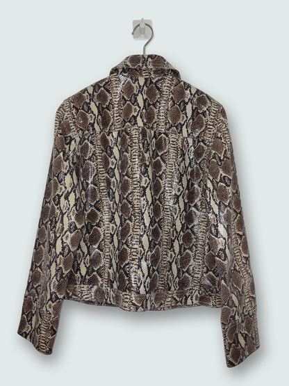 Snake Print Leather Jacket | Sz Small