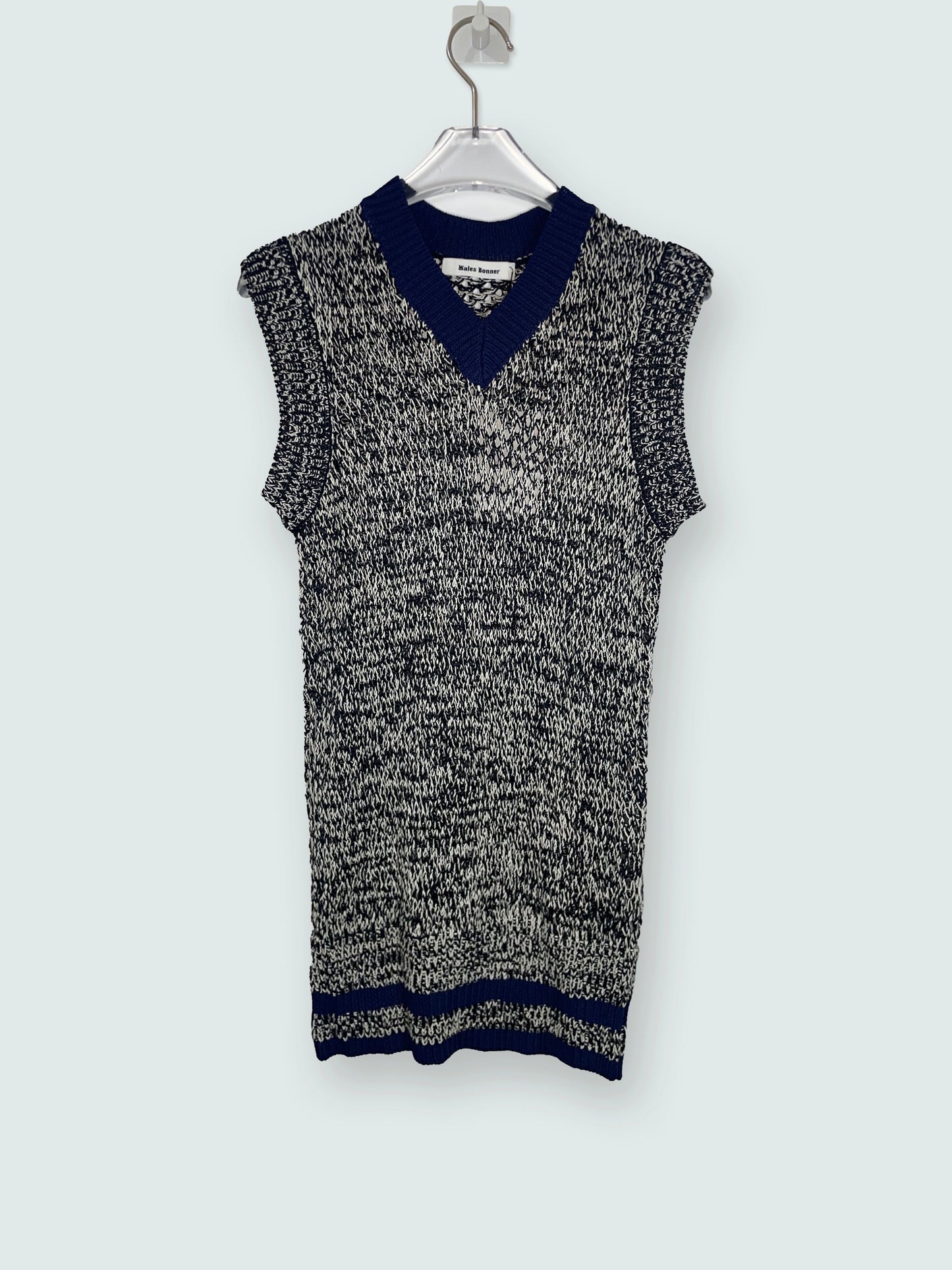 Navy & Off White Knit Vest | Sz Small