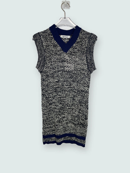 Navy & Off White Knit Vest | Sz Small