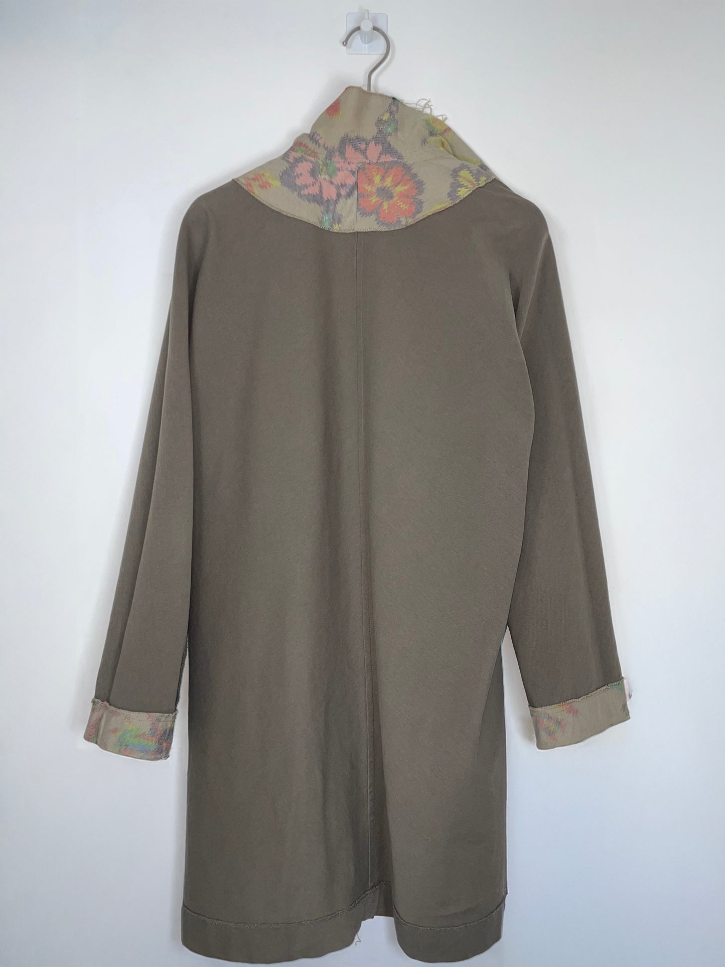 Floral Jacquard Cotton Frayed Jacket Brown | Sz 3 ~ XS-M