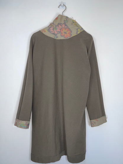 Floral Jacquard Cotton Frayed Jacket Brown | Sz 3 ~ XS-M