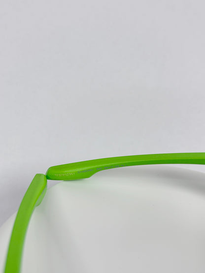 Futuristic Geometric Matte Green w/ Blue Mirror Lenses | Sz 69-17-140